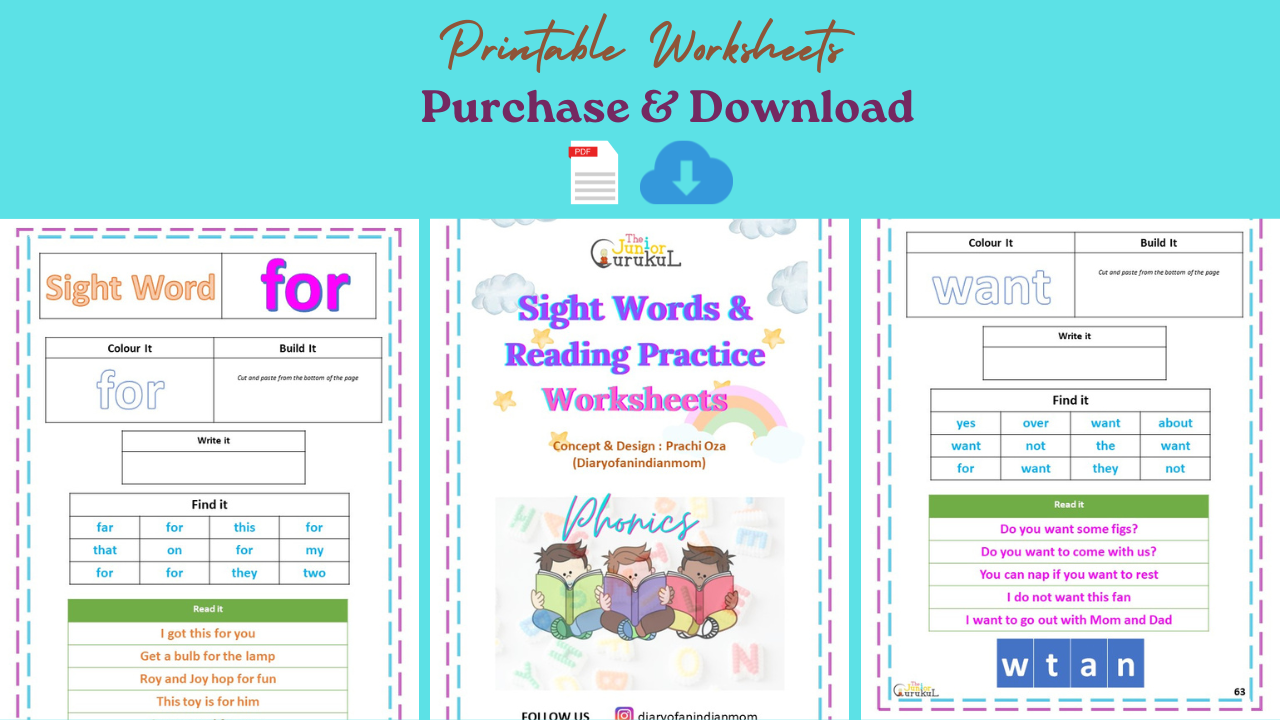 The Sight Words & Reading Practice Worksheet set (E-copy)