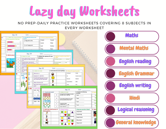 Lazy Day worksheets- 1 (E-copy)