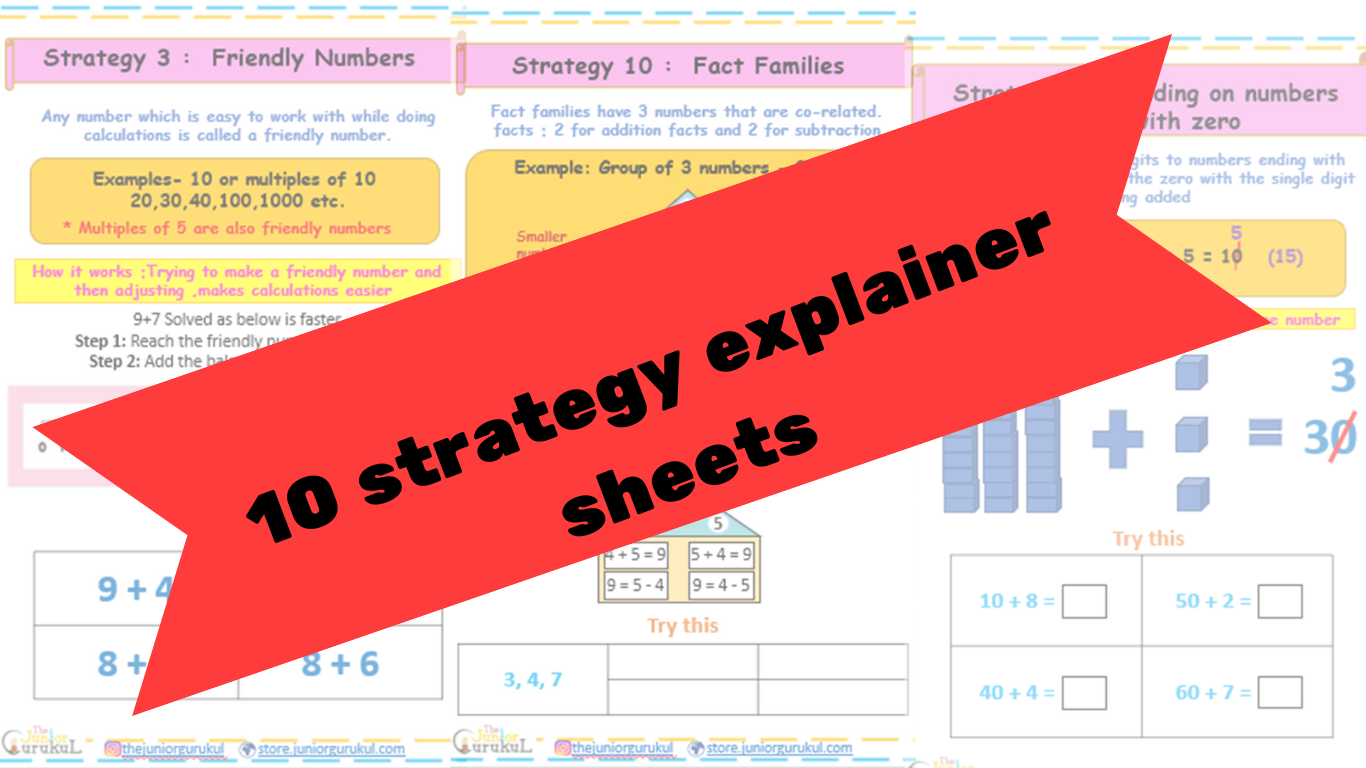 10 Math Strategies for faster Additions and Subtractions (E-copy)