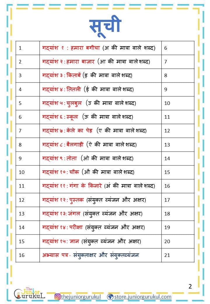 Hindi Comprehension-Level 1 Worksheets (E-copy)